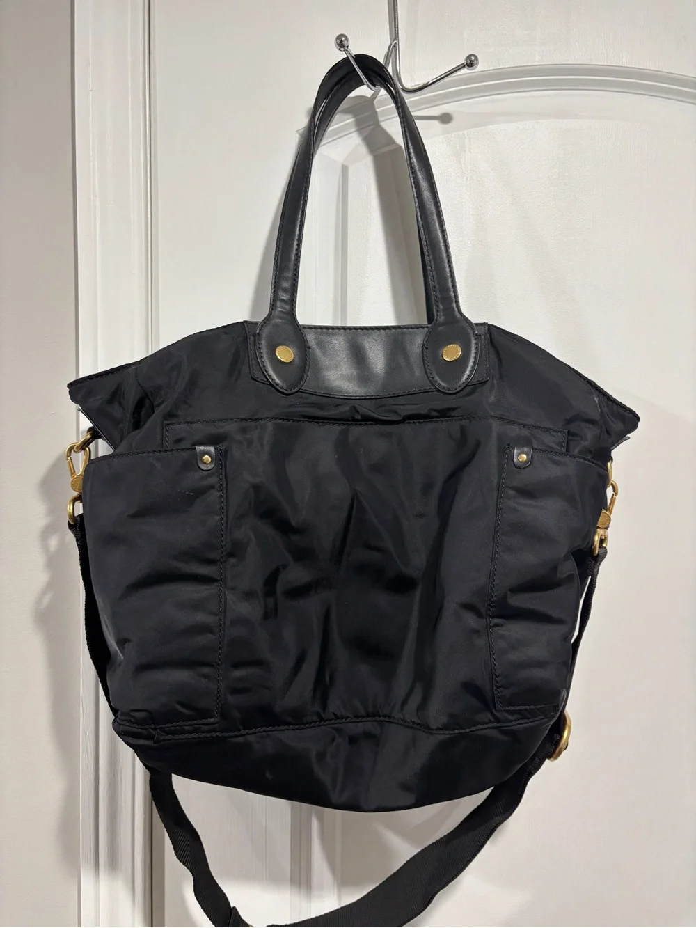 Mark Jacobs black nylon diaper bag